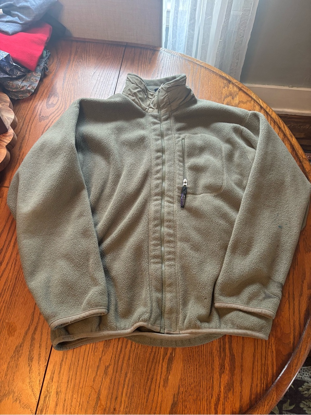 VTG 90s Patagonia retro x fleece jacket made in USA green mens L flaws